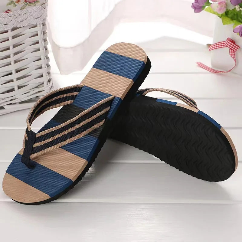Men's Summer Flip Flops, Massage Granule Comfort Slippers, Casual Beach & Bathroom Shoes