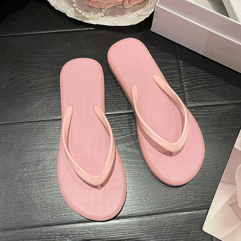 Women's Colorful Candy Flip Flops - High Quality Rubber Straps, Outdoor Beach Slides, Custom Design Slippers