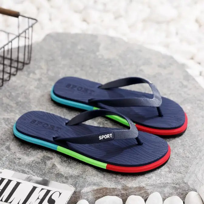 Men's Summer Beach Rubber Flip Flops, Trendy Casual Clip-Toe Flip Flops for Outdoor Wear