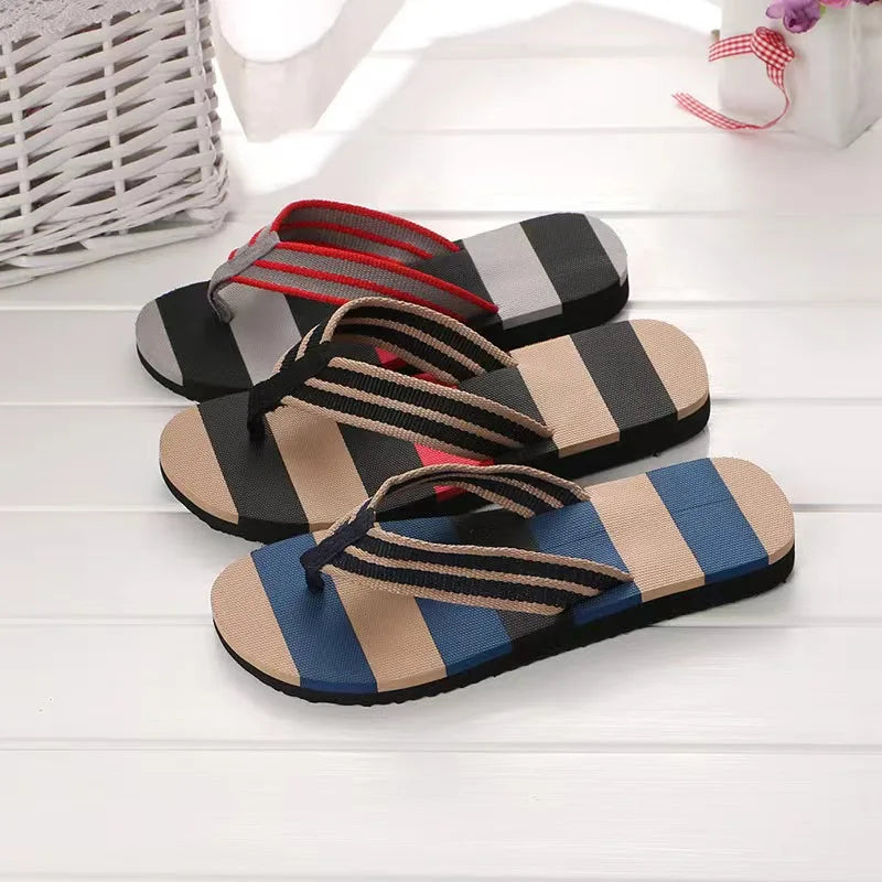 Men's Summer Flip Flops, Massage Granule Comfort Slippers, Casual Beach & Bathroom Shoes