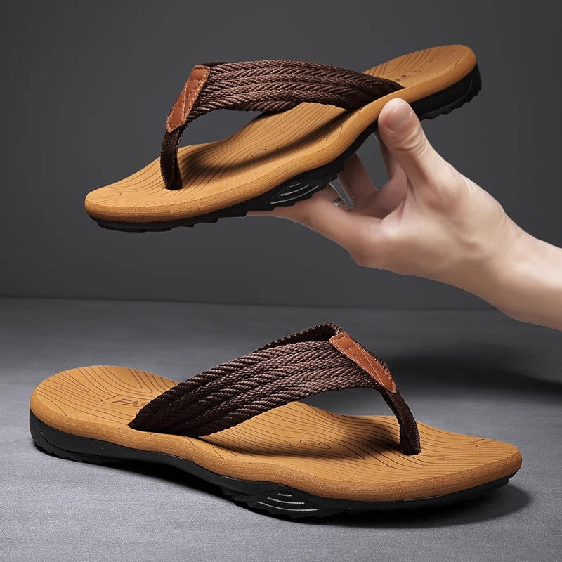 Men's Open Toe Flip Flops, Fashion Summer Soft Sandals for Outdoor Beach Use