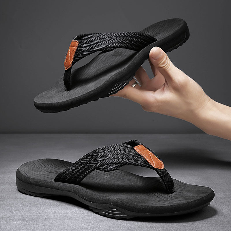 Men's Summer Open Toe Flip Flops, Soft Casual Beach Sandals for Outdoor Wear