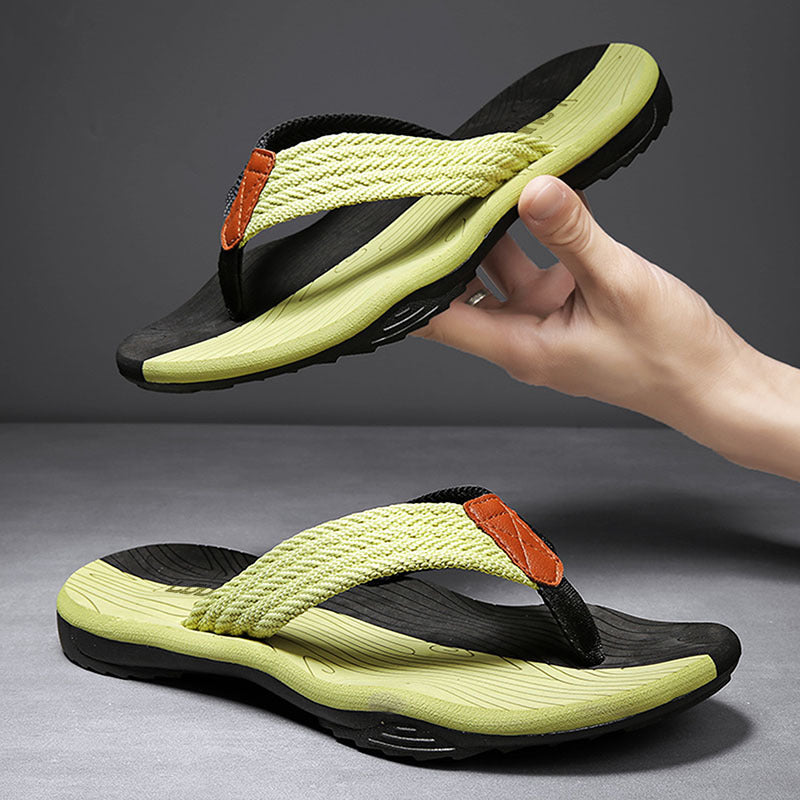Men's Summer Open Toe Flip Flops, Soft Casual Beach Sandals for Outdoor Wear