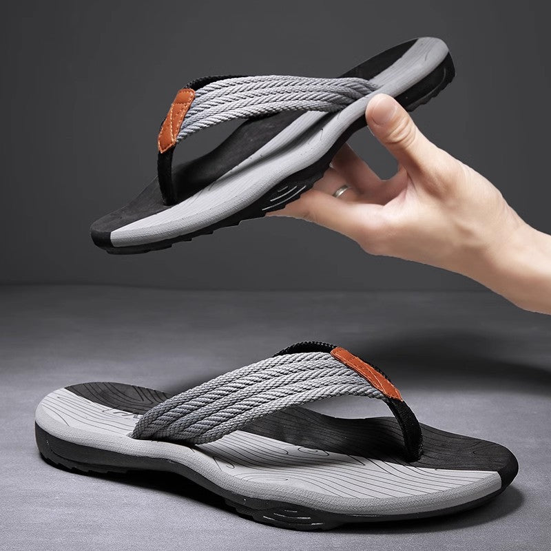 Men's Open Toe Flip Flops, Fashion Summer Soft Sandals for Outdoor Beach Use